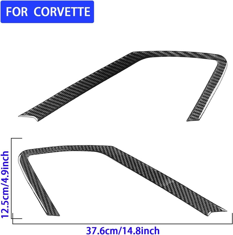 Edinstry 2pcs Soft Black Carbon Fiber Door Speaker Frame Trim Stickers for Corvette C8 2020-2024, Car au-dio Speaker Decoration, Interior Accessories - Image 4